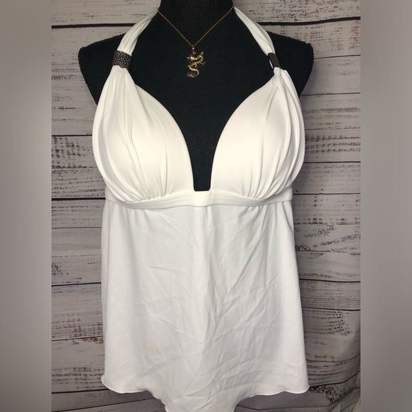 VENUS Goddess Enhancer White Swim Top Tankini size 14 NWOT - Picture 2 of 11